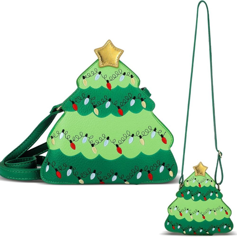 Christmas Tree Crossbody Purse for Women Holiday Handbags Cute Trendy Christmas